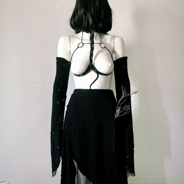 Number ( IX- VI ) black mesh sleeves (ONE OF A KIND)