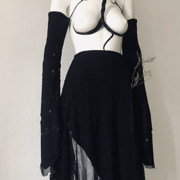 Number ( IX- VI ) black mesh sleeves (ONE OF A KIND)