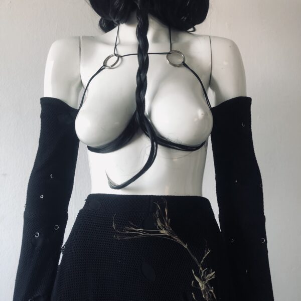 Number ( IX- VI ) black mesh sleeves (ONE OF A KIND)